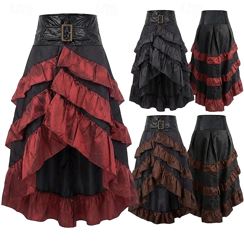 Retro Vintage Medieval Renaissance Skirt Corset Pirate Fancy Dress Women's Pirate Fantasy Steampunk Casual Daily Adults' Skirts 2026 - $47.99 –P8