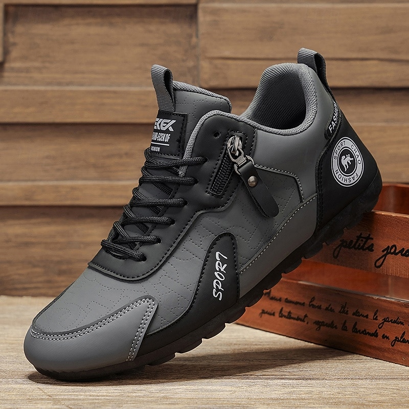 Zapatillas bajas de hombre con bloques de color, calzado informal con cordones para caminar, estilo deportivo retro para viajes, actividades al aire libre y uso diario. 2026 - $32.99 –P7