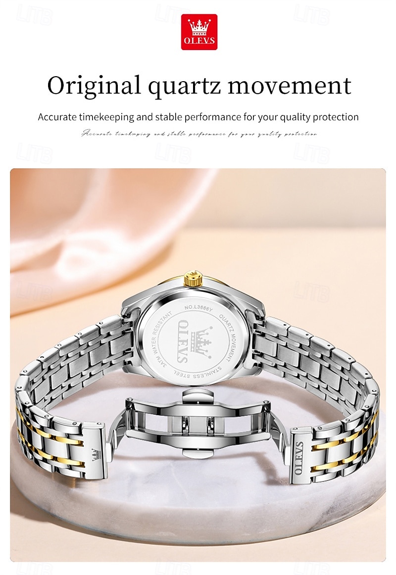 OLEVS Women's Watch Silver Stainless Steel Bracelet Black Dial Arabic Numerals Analog Quartz Watch with Date Display Waterproof Fashion Ladies Dress Watch for Women 2026 - $38.99 –P12