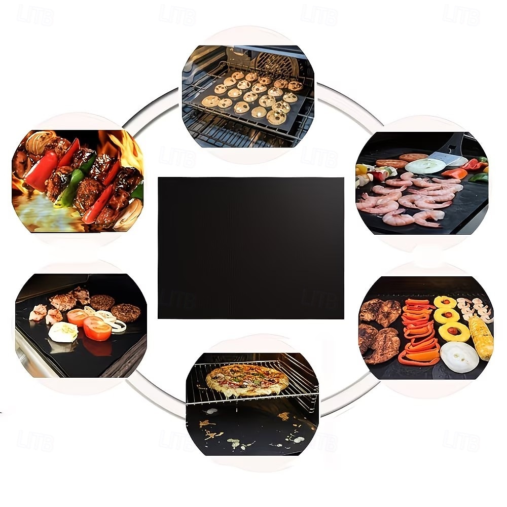 Set of 5 High-Temperature Resistant Non-Stick BBQ Mats, Oven and Microwave Mats, Outdoor Picnic and Barbecue Non-Stick Grilling Mats 2026 - $19.99 –P7