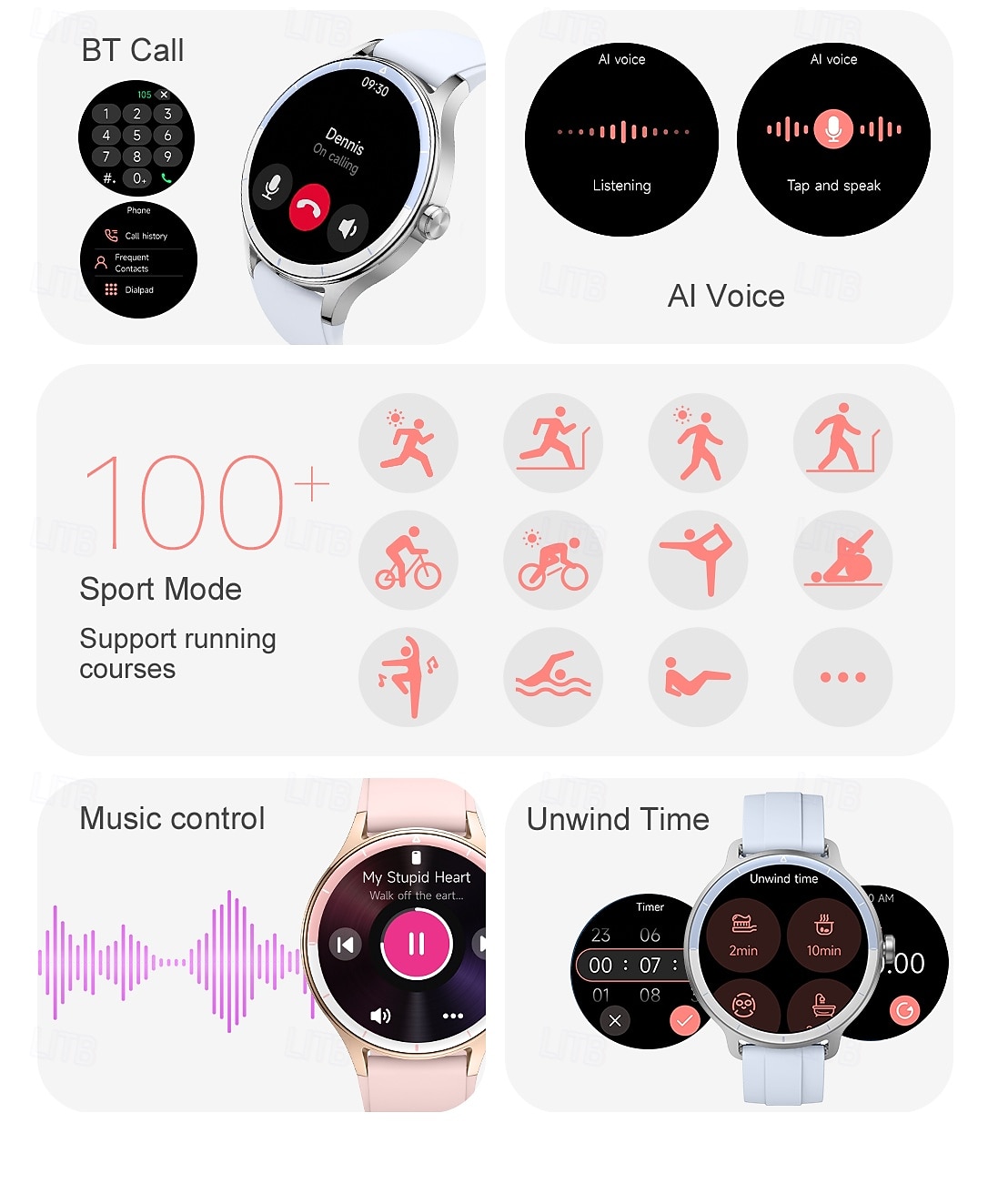 Smart Watch for Women, 1.27" Round Display Elegant Smartwatch with AI Voice Assistant, SpO2 Heart Rate Sleep Monitor, 100+ Watch Faces, Fashion Fitness Tracker for Android iOS 2026 - $64.99 –P3