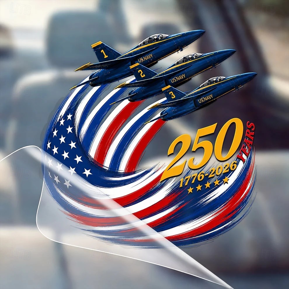 מדבקות לרכב לציון 250 שנה לטיסה של חיל הים האמריקאי 1776-2026, מדבקה ויניל למטוס קרב פטריוטי של מלאכים כחולים למחשב נייד, עיצוב מתנה לזיכרון של יום העצמאות האמריקאי 2026 - $9.99 –P1