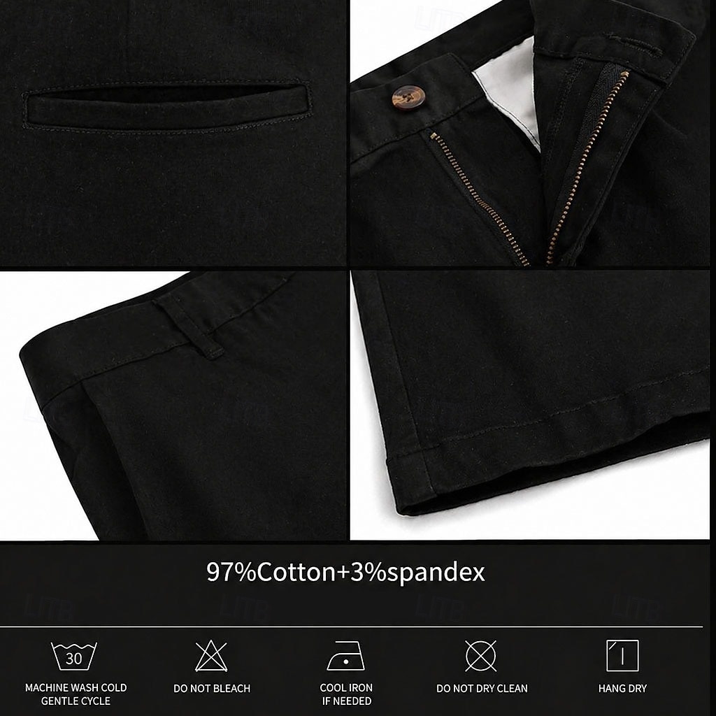 pantaloni chino da uomo casual neri e bianchi micro-elastici del 2026 a $39.99 –P5