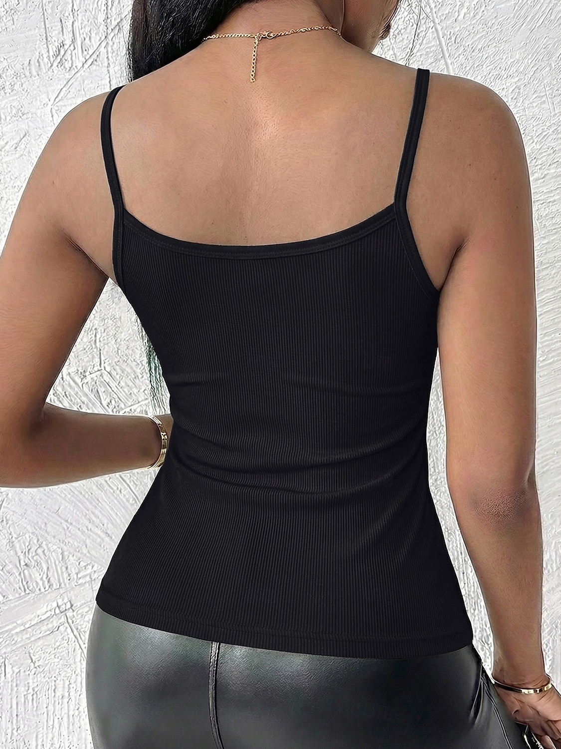 Damen Camisole-Tanktop Textur Spitzenbesatz Elegant Ärmellos Rundausschnitt Normale Oberteile Lässig Täglich Schwarz Weiß Grau Sommer Frühling 2026 - $8.49 –P7