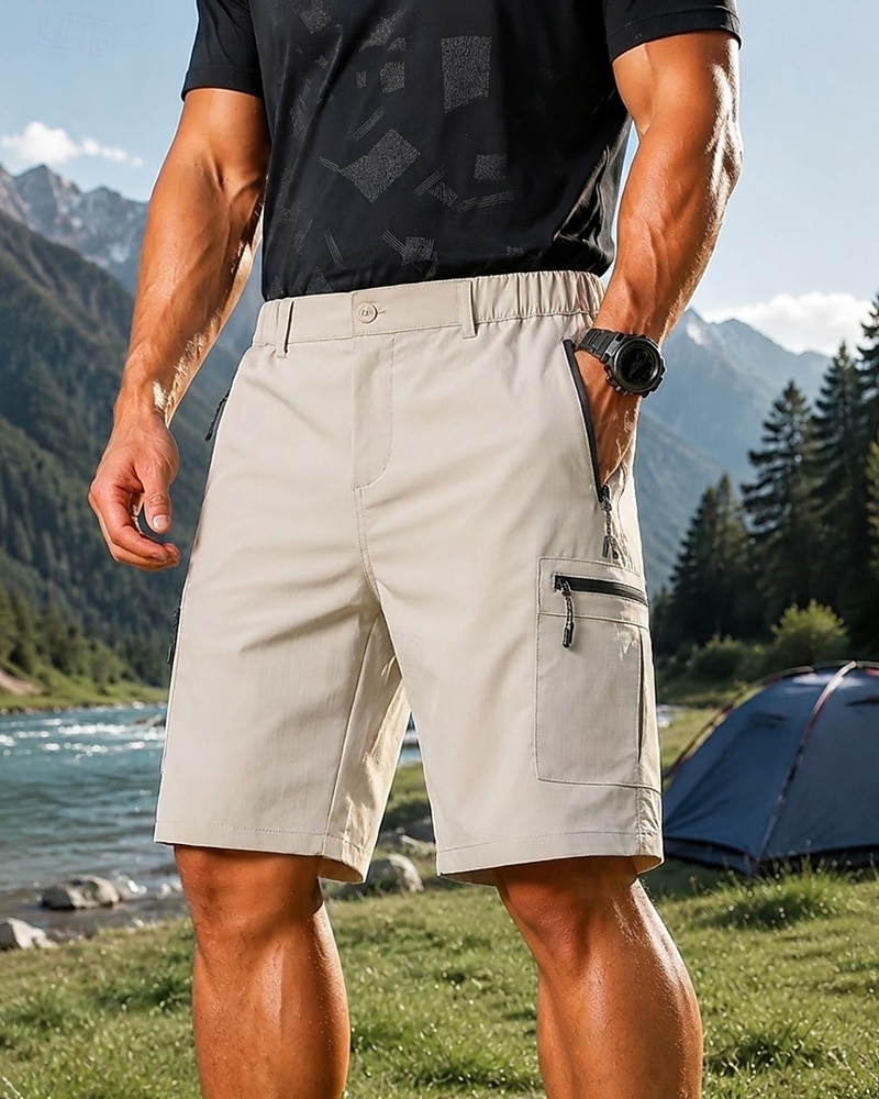 Homens Shorts ao ar livre Bermuda Cargo Shorts de caminhada Calções Cambat Verão Primavera Outono Ao ar livre Moderno Prova-de-Água Secagem Rápida Leve Respirável Calção Zípers Bolsos Cinzento Escuro de 2026 por $12.99 –P4