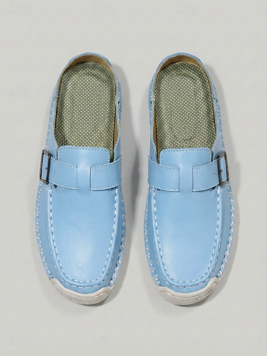 Women's Blue Comfort Mules with Arch Support - Lightweight All-Day Comfort Buckle Backless Shoes with Non-Slip Stitched Sole for Walking, Travel & Casual Wear 2026 - $42.99 –P4