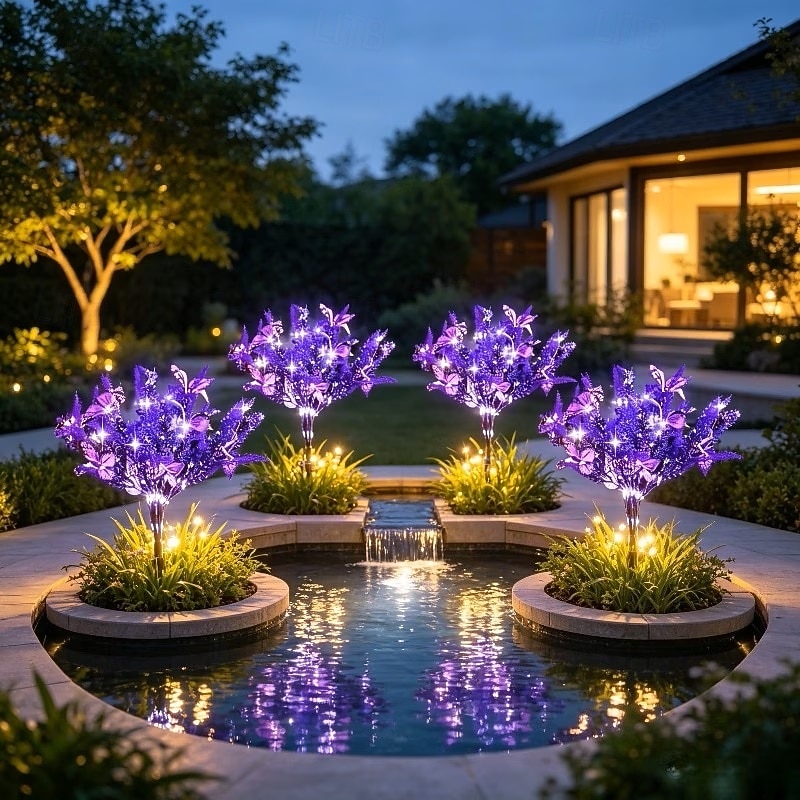 2/4 PCS Solar Simulation Lavender Butterfly Lawn Light Waterproof Garden Floor Insert Lamp Park Pathway Villa Yard Terrace Holiday Decoration Lamp 2026 - $26.99 –P7