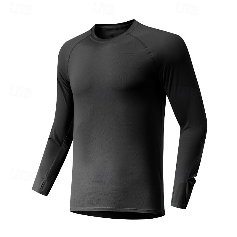 Men's Solid Colored Running T-Shirt Compression Shirt Casual Polo Shirts Running Shirt Summer Spring Fall Fall / Winter Long Sleeve Quick Dry Lightweight Moisture Wicking Gym Workout Active Training 2026 - $22.99 –P13