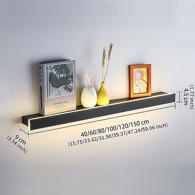 LED-Wandleuchte, warmweiß, Regal, Wandhalterung, Leuchte, rechteckige Innenregale, Wandleuchten, elegantes mattiertes Acryl, rostfrei, 85–265 V 2026 - $114.99 –P1