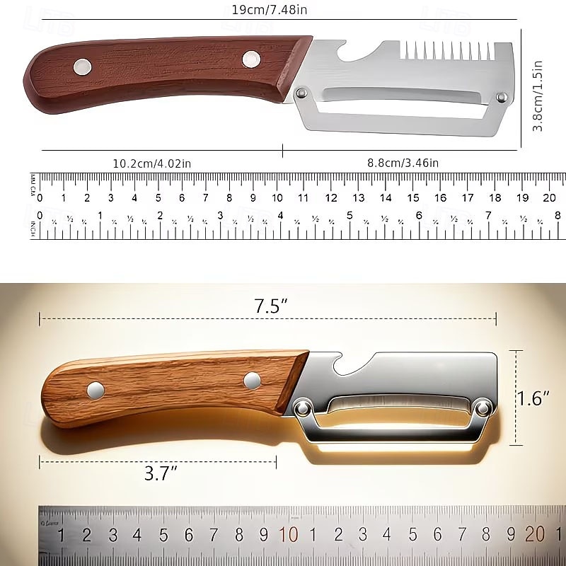 2 buc cuțit de curățat fructe multifuncțional din oțel inoxidabil, îngroșat, pentru răzătoare de legume și curățătoare de fructe cu lamă ultra-ascuțită, desfăcător de sticle, design ergonomic, feliator durabil pentru petreceri și picnicuri 2026 - $19.99 –P10