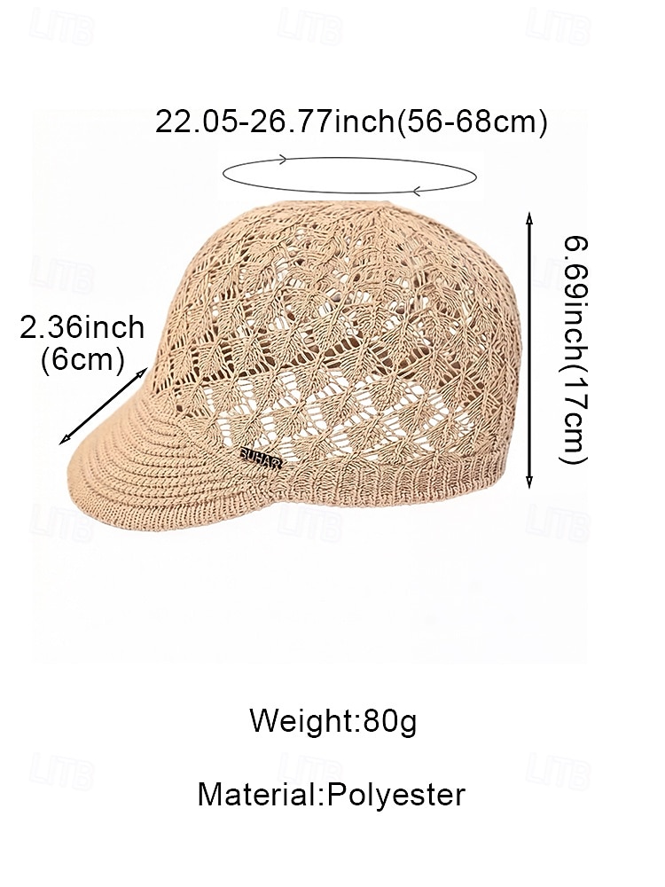 Women's Crochet Summer Visor Cap,Openwork Equestrian Hat, Breathable Knit Sun Hat for Beach Vacation, Garden Leisure, Travel and Daily Casual Wear 2026 - $9.99 –P15