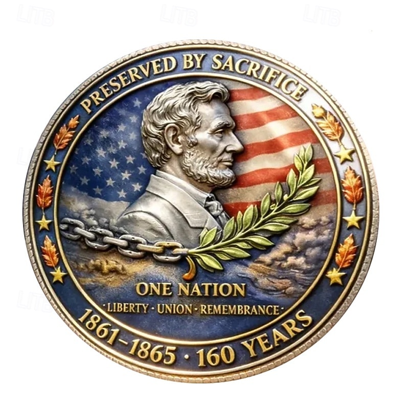 American Civil War 160th Anniversary Commemorative Coin – 1861–1865 Union & Confederate Soldiers Design, Lincoln Portrait, Patriotic Collectible Coin Gift 2026 - $19.99 –P3