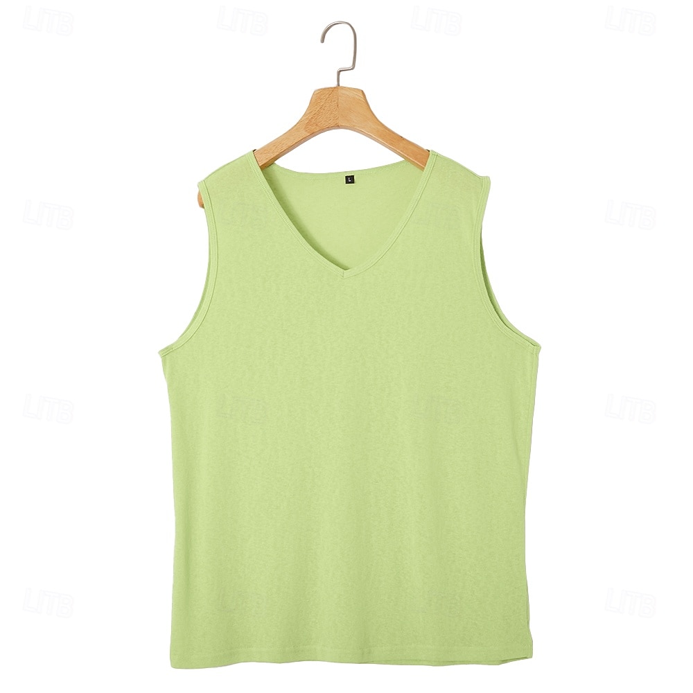 Herren Tanktop aus Leinen Ärmelloses Shirt Unterhemd Ärmellos V Ausschnitt Sommer Einfach Mode Basic Böhmische Schlank Weich Strand Urlaub Alltagstauglich Schwarz Weiß Blau Top T-Shirt für Herren 2026 - $13.99 –P2