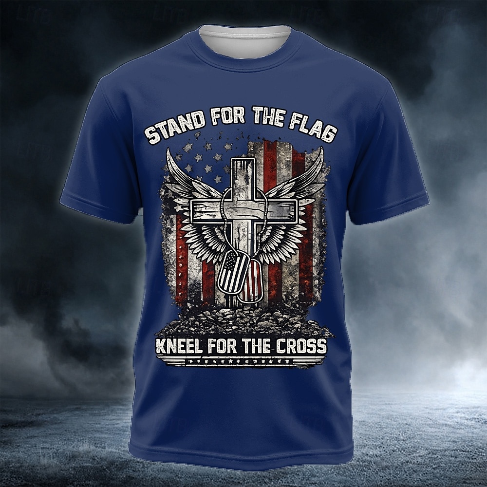 4 luglio 2026 250° Per uomo Bandiera degli Stati Uniti Maglietta Manica Corta maglietta Stampa 3D Girocollo Camicia Patriotico Quotidiano Festival Blu Nero Bianco Estate Primavera Abbigliamento S M L del 2026 a $18.99 –P3