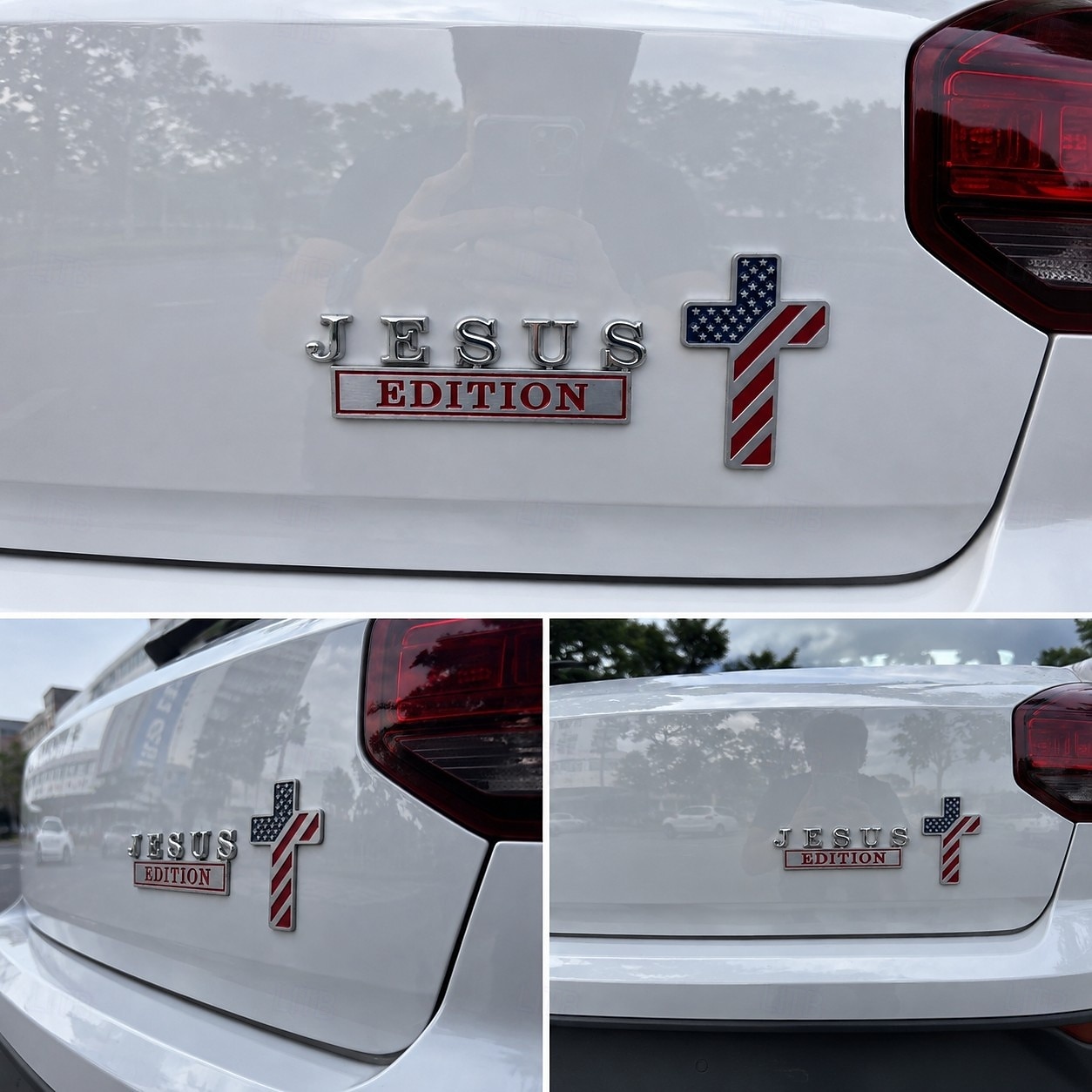 2-pack välsignad Jesus-utgåva korsemblem metallmärke, kristen tro bilemblemklistermärke, krom 3D-bildekal för lastbil SUV motorcykel, religiöst korsemblem exteriöra tillbehör present till män kvinnor 2026 - $15.99 –P5