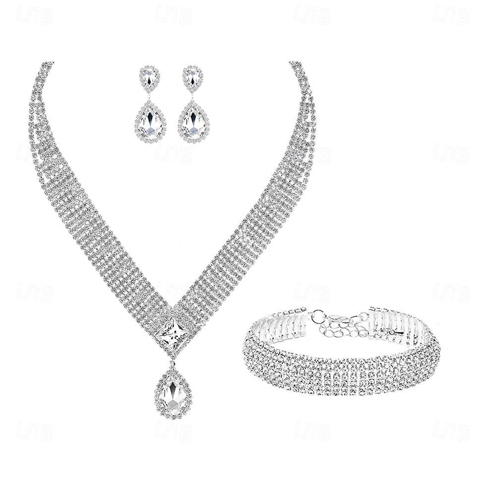 Jewelry Set Three-piece Suit Chrome Earrings Necklace Women's Fashion Jewelry Set For Wedding 2026 - $28.99 –P5