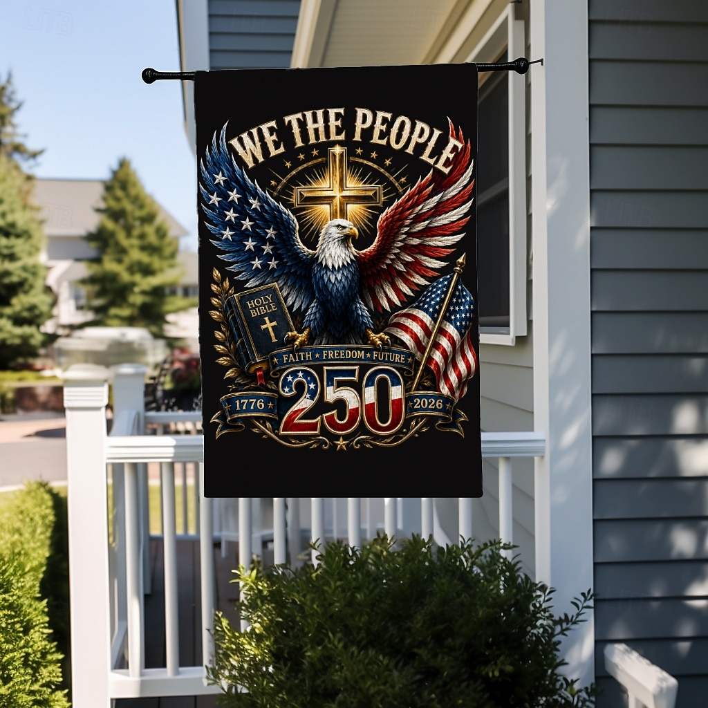 2PCS 250th Anniversary USA Flag Double Sided Outdoor Patriotic Garden Flag with Statue of Liberty, 4th of July Decorations for US 250th Celebration, USA Merchandise, Commemorative 1776-2026 2026 - $19.99 –P5