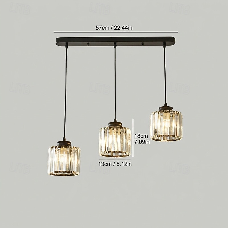 led taklampor köksö kristallkronor 1/3 huvud modern bondgård foajé entré armaturer tak hängande klot över bord varmvit svart/guld 2026 - $148.49 –P2