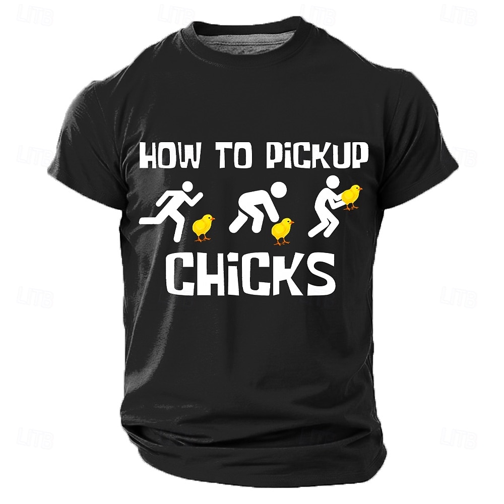 Camiseta de hombre con estampado humorístico de cómo ligar con chicas, corte regular, regalo divertido, informal, roja, de diseñador, tallas S, M, L, XL, XXL y XXXL 2026 - $18.99 –P6