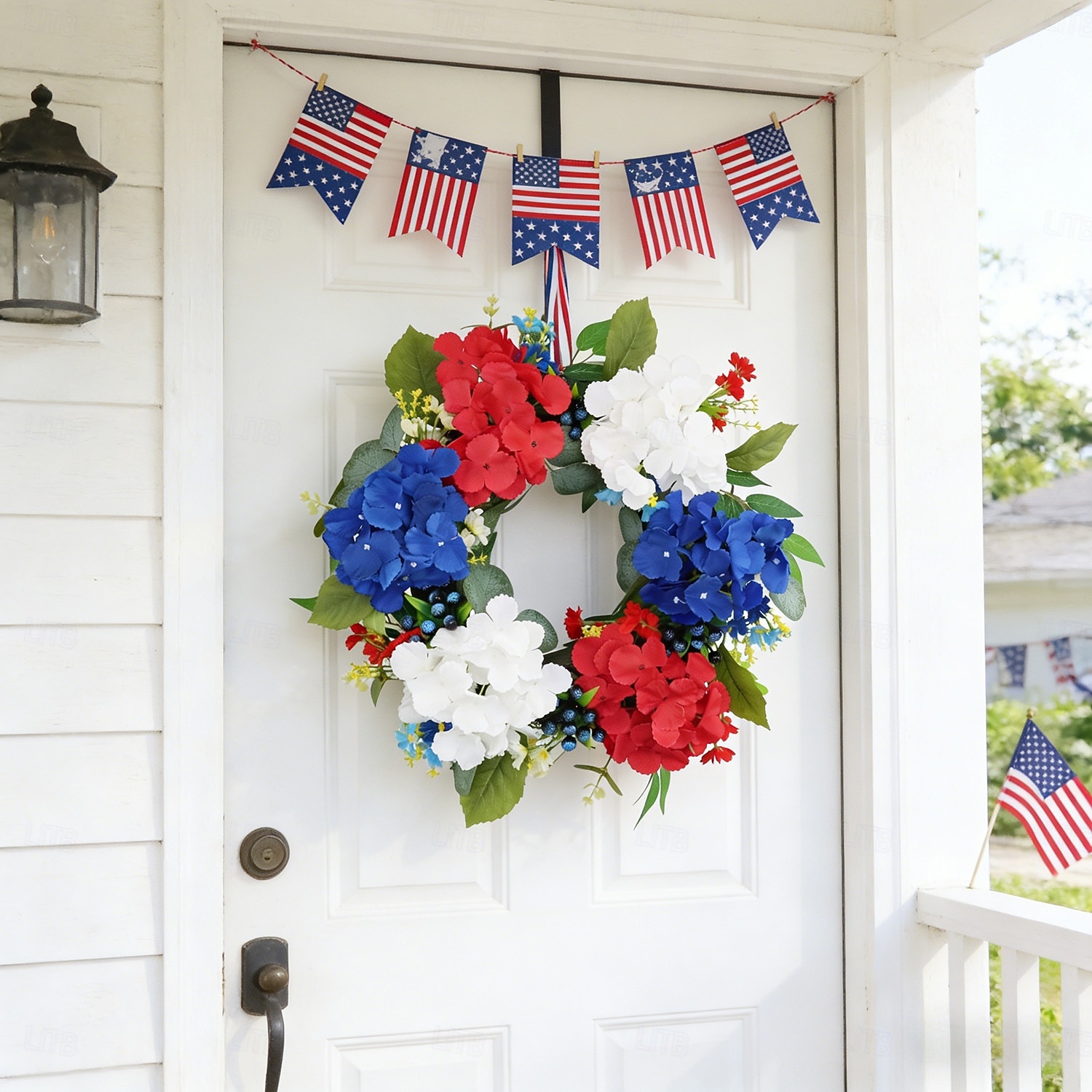 Patriotic Wreath for Front Door 22 Inch 4th of July Red White and Blue Wreaths 250 Anniversary USA Outdoor Decorations America Summer Wreath with Hanger for Home Party Gift 2026 - $30.99 –P2