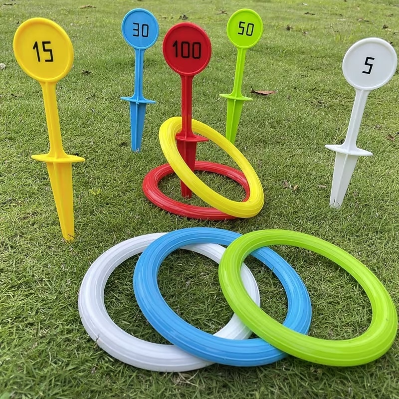 buitenringwerpset voor kinderen &Hoepelspel voor volwassenen, familiespel voor in de achtertuin met kleurrijke doelpalen en ringen, buitenspel voor tuin, strand, camping, speelgoed voor zomerfeestjes, 2026 - $14.99 –P5