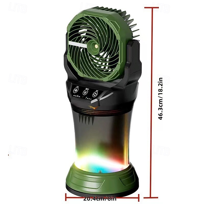 Ventilador portátil com controle remoto e sistema de nebulização, recarregável, ideal para áreas externas como pátios, camping e praia. &Ventilador portátil com sistema de névoa para uso interno e de 2026 por $197.99 –P7