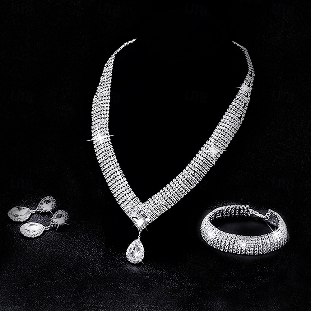 Jewelry Set Three-piece Suit Chrome Earrings Necklace Women's Fashion Jewelry Set For Wedding 2026 - $28.99 –P2