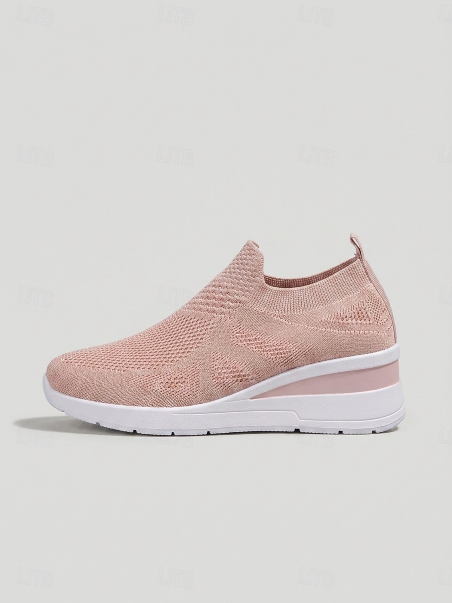 Teniși slip-on albi tricotați cu platformă pentru femei – pantofi sport ușori și respirabili, pentru activități în aer liber, plimbări, călătorii și purtare zilnică 2026 - $32.99 –P3