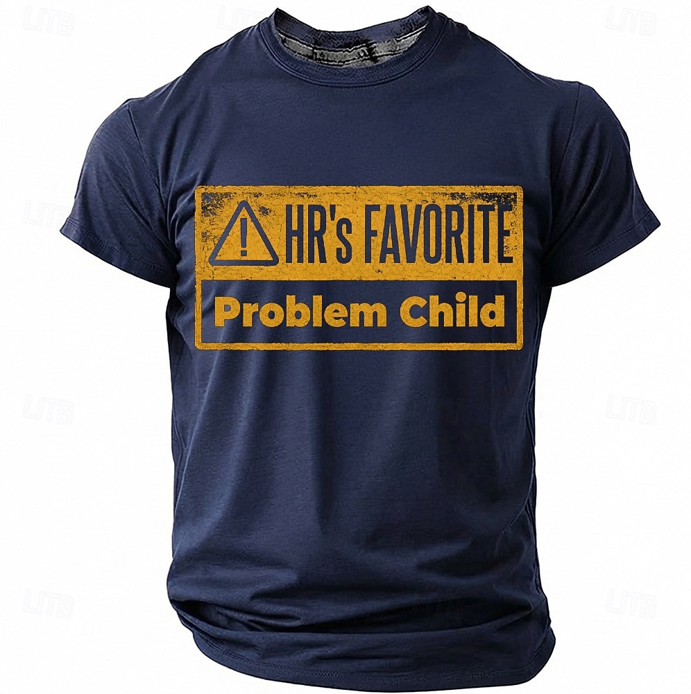 HR's Favorite Problem Child Human Resources Joke Office Humor Men's Funny Sarcastic Vintage T Shirt Graphic Crew Neck Short Sleeve Gift for Coworker Workplace Designer Clothing Apparel 2026 - $18.99 –P1