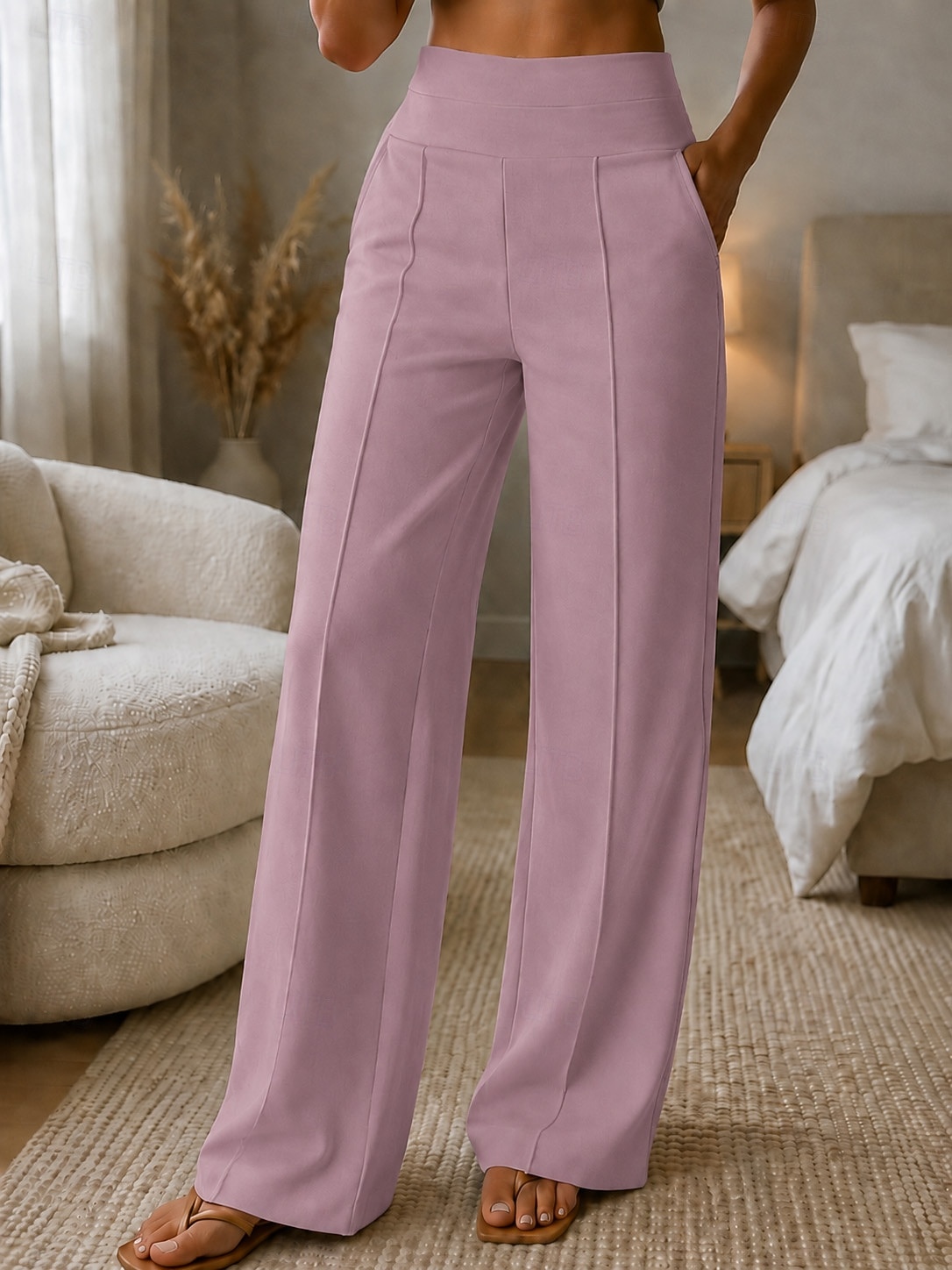 Women's Cooling Quick Dry Wide Leg Active Fashion Streetwear Full Length High Waist Plain Comfort Casual Daily Travel Light Grape Purple White Pink Rose Red Summer Spring Fall Winter 2026 - $27.99 –P6