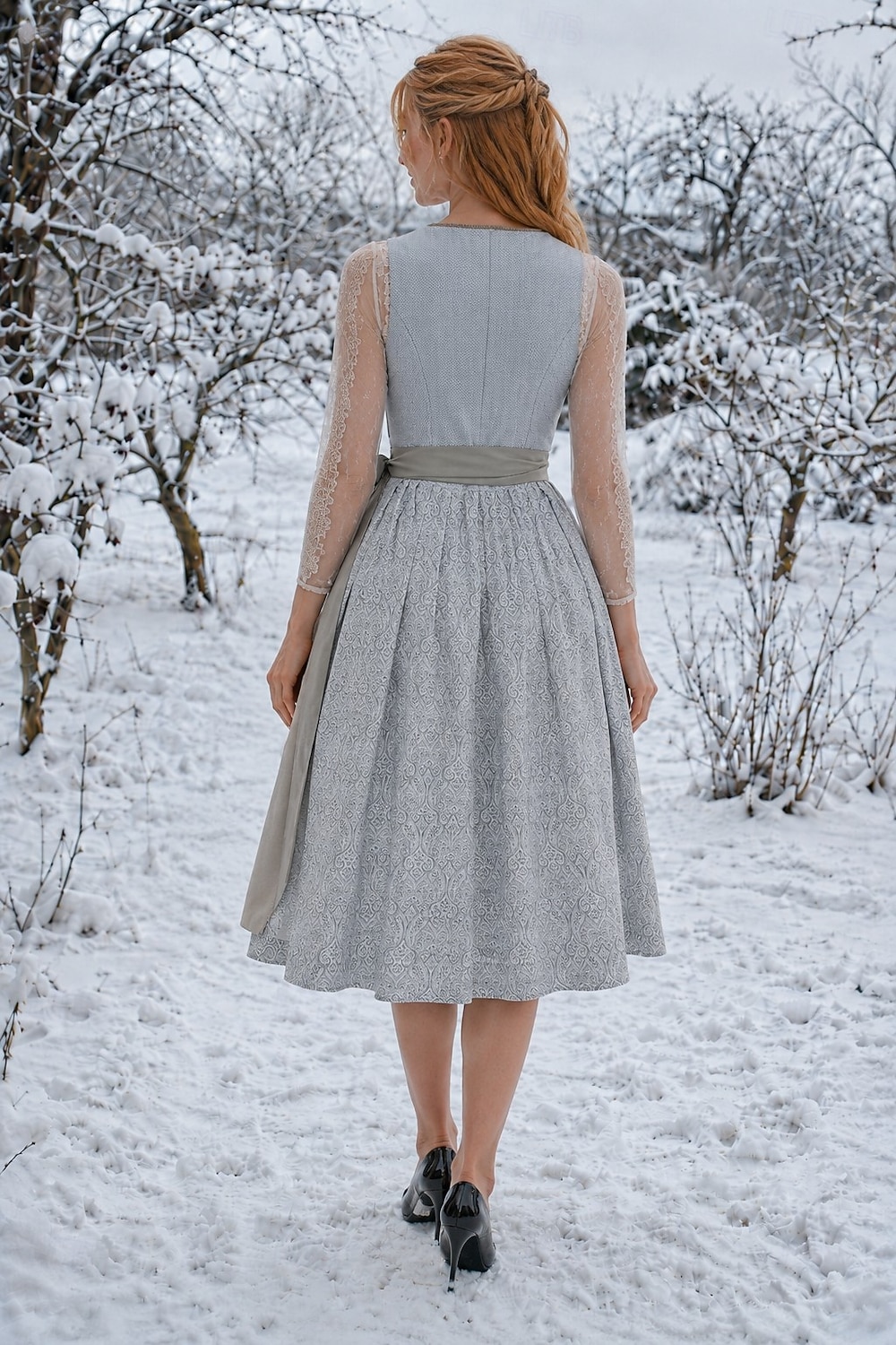 Oktoberfest Kjoler Dirndl Trachtenkleader Midi-lengde Hushjelp bayerske Tysk Enger Dame Karneval Ølfestivalen Tradisjonell stil klut Uten bluse 2026 - $72.99 –P5