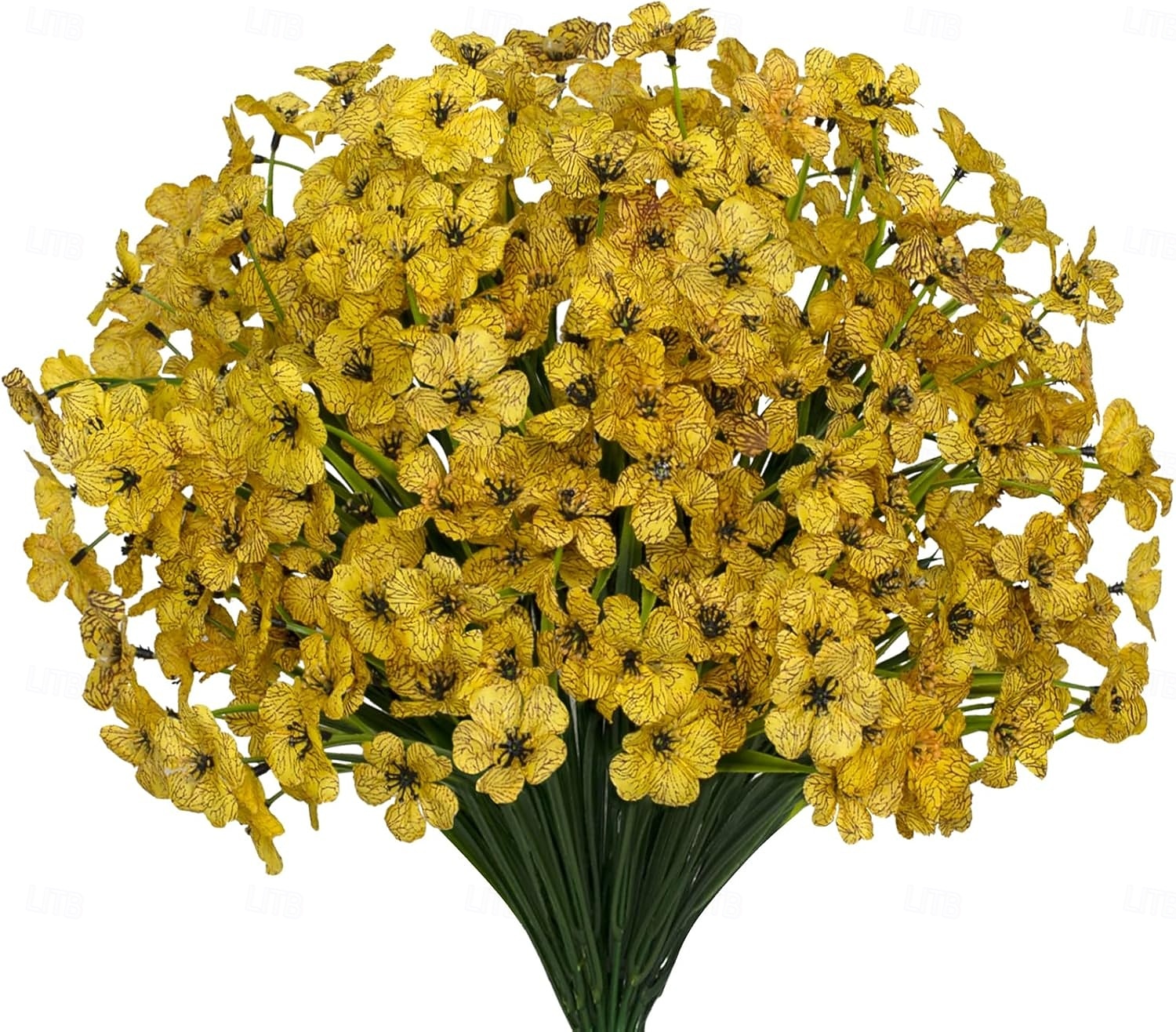 12 pachete flori artificiale rezistente la UV, plante de exterior, care nu se decolorează, arbuști artificiali din plastic, flori artificiale de mătase, jardinieră, verandă, decorațiuni interioare 2026 - $15.99 –P4