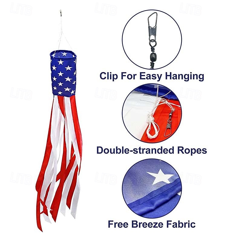 Conjunto de 4 birutas com a bandeira americana, estrelas e listras, para decoração do Dia da Bandeira e do 4 de julho, para uso externo. de 2026 por $28.99 –P3