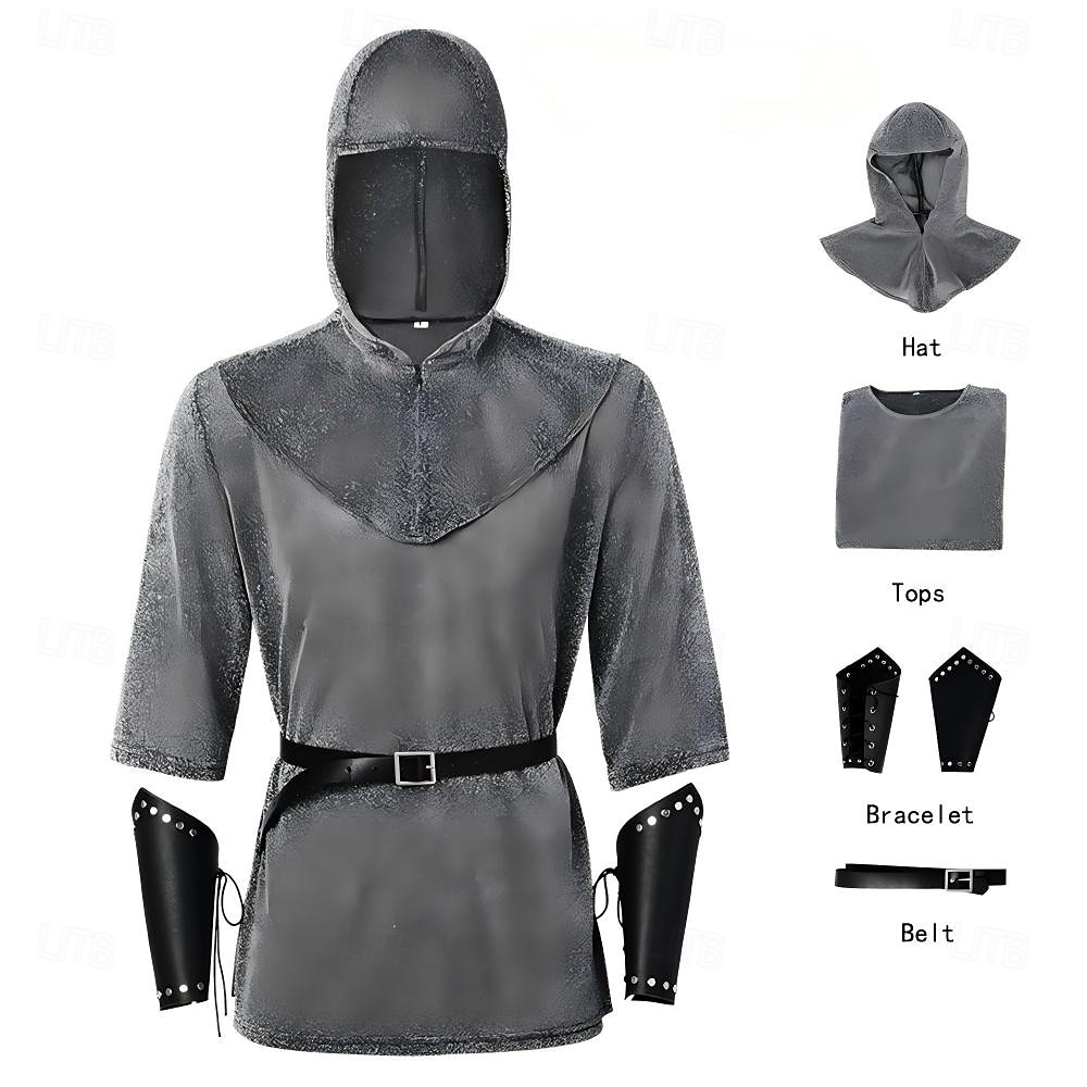 Retro Vintage Medieval Renaissance Armor Shirt Tunic Knight Ritter Crusader Celtic Knight Fancy Dress Men's Viking Halloween Carnival Masquerade Performance Stage Renaissance Fair Adults Shirt Shawl 2026 - $40.99 –P2