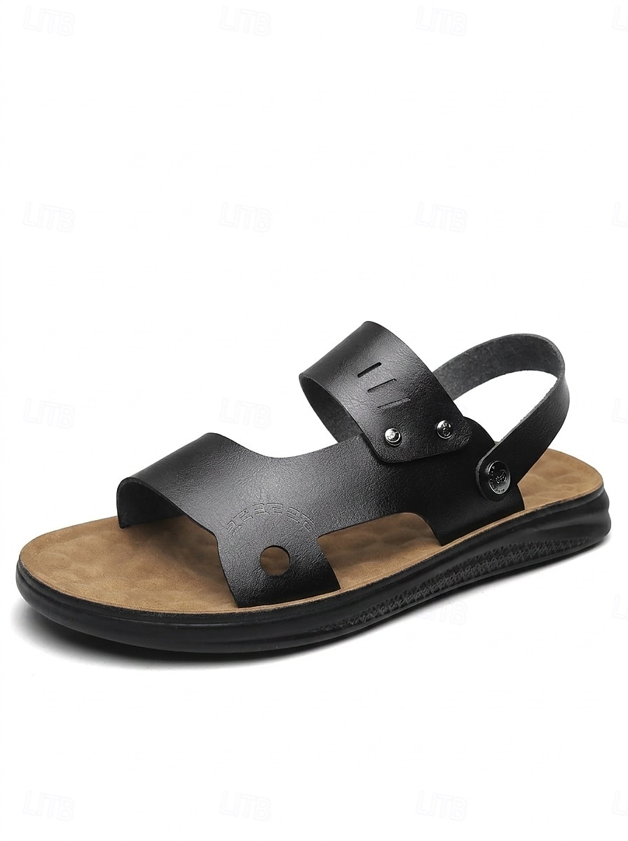 Men's Black Open-Toe Strap Sandals - Adjustable Comfort Summer Shoes - Casual Island & Cruise Footwear for Vacation Travel, Deck Walking and Outdoor Leisure 2026 - $34.99 –P6