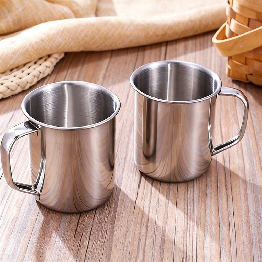 4/6PCS Stainless Steel Coffee Cups, Double-Layer Stainless Steel Material, Portable and Durable with Handle, Easy to Clean, Suitable for Camping, Travel, Office, Car Use, and Cafes 2026 - $9.99 –P5
