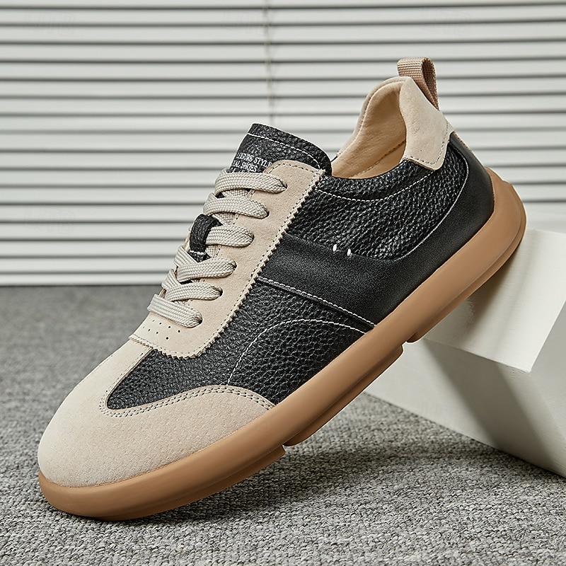 Men's White Casual Sneakers Lace-Up Lightweight Comfort Walking Shoes Minimalist Low Top Footwear for Daily Wear, Travel, Weekend Outings and Smart Casual Style 2026 - $54.99 –P1
