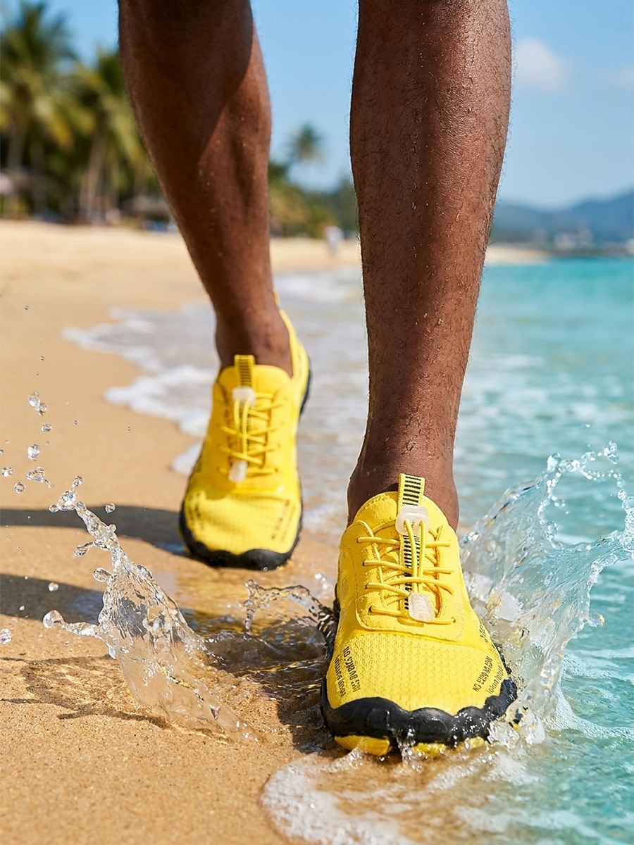 Men's Yellow Water Shoes - Quick-Dry Barefoot Aqua Sneakers - Breathable Non-Slip Outdoor Shoes for Water Activities, Swimming, Beach Walking and Vacation Travel 2026 - $32.99 –P3