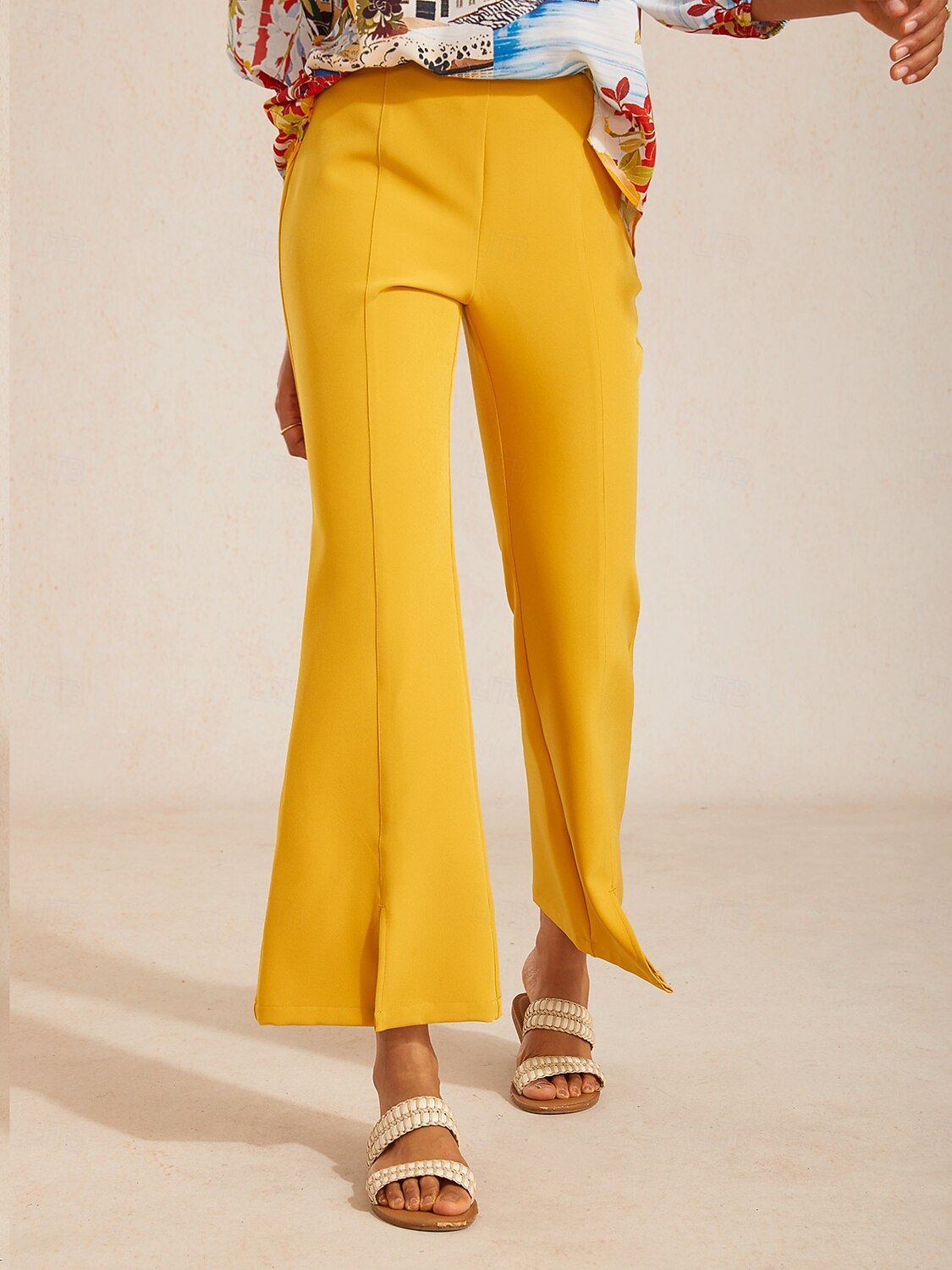 pantaloni svasati corti in twill elasticizzato del 2026 a $69.99 –P4
