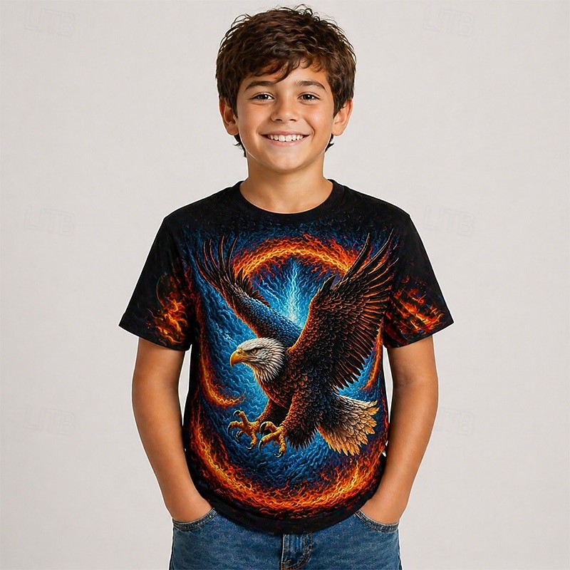 Ragazzi 3D Grafico Uccello Maglietta 3D Senza Maniche Manica Corta Stampa 3D Estate Punk Bambini 4-12 Anni Quotidiano Vestibilità regolare del 2026 a $15.99 –P3