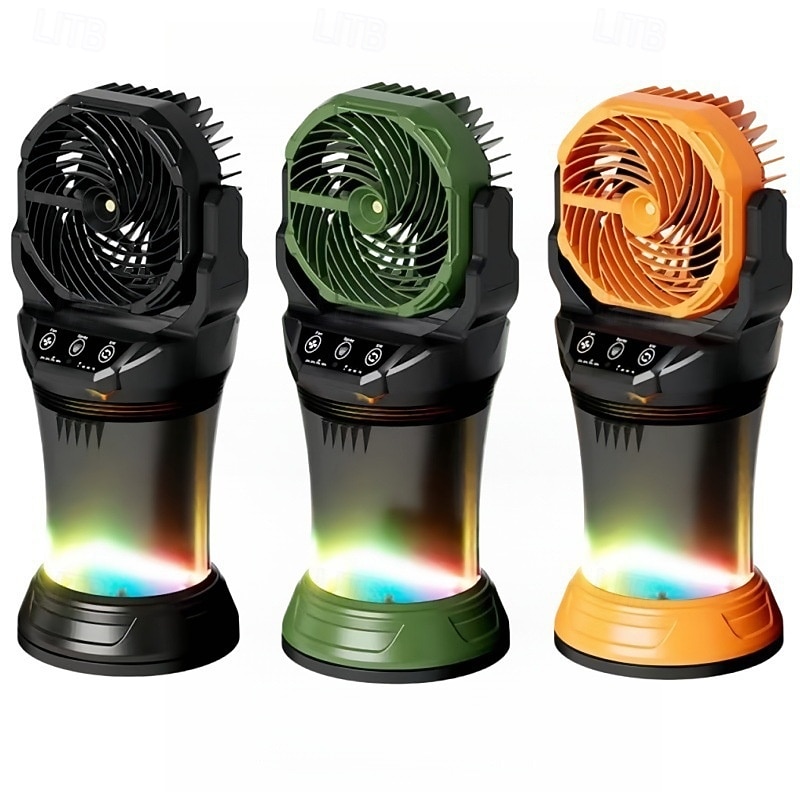 Ventilador portátil com controle remoto e sistema de nebulização, recarregável, ideal para áreas externas como pátios, camping e praia. &Ventilador portátil com sistema de névoa para uso interno e de 2026 por $197.99 –P6