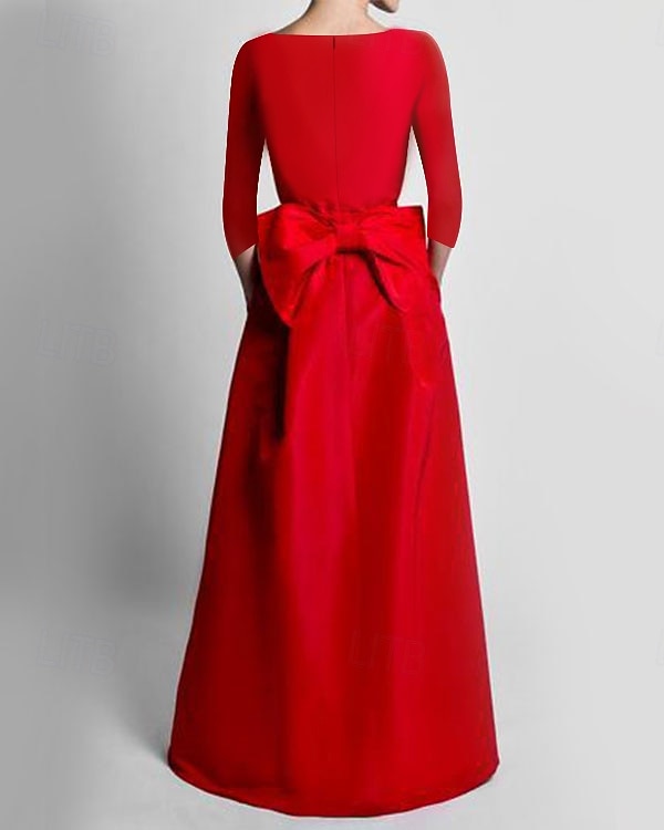 Dos Piezas Mono Hasta el Suelo Desmontable Vestidos de noche Elegante Manga Larga Escote en Pico Boda Invitado a la boda Bolsillo Tejido elástico con Mariposa 2026 - $160.99 –P5