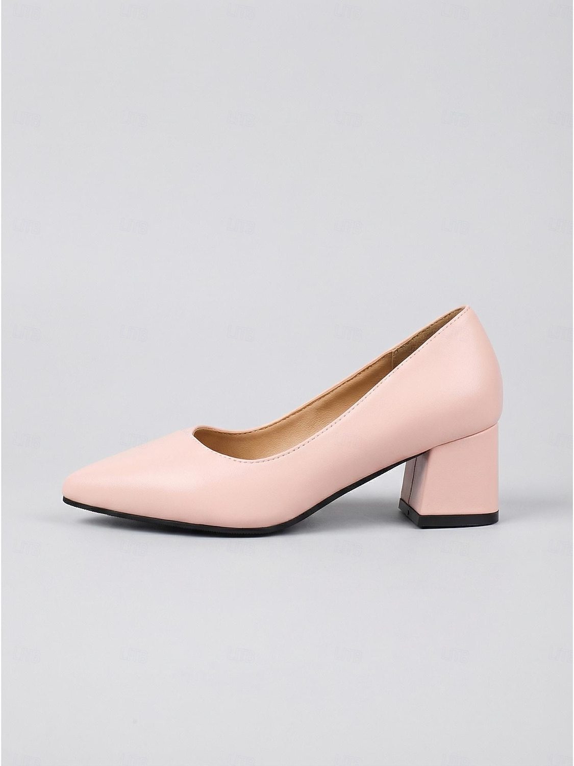 beige dress shoes low heel hopeusnice Women's Low Heel Pumps Closed Toe Dress Shoes Slip On Office  Work Shoes PU Leather Comfortable Wedding Party Shoes Beige 37
