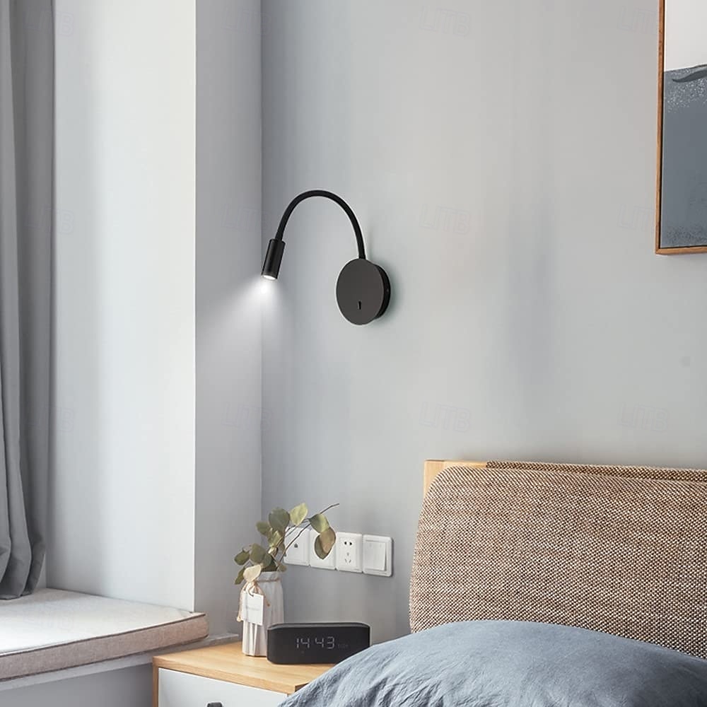 Lampă de perete cu LED pentru interior, lampă de citit cu LED pentru montare pe perete, lampă de citit cu focalizare pentru pat, lumini pentru tăblia patului, lampă de citit cu LED-uri cu furtun rotund din bronz, montată pe noptieră de 3 W 2026 - $33.99 –P9