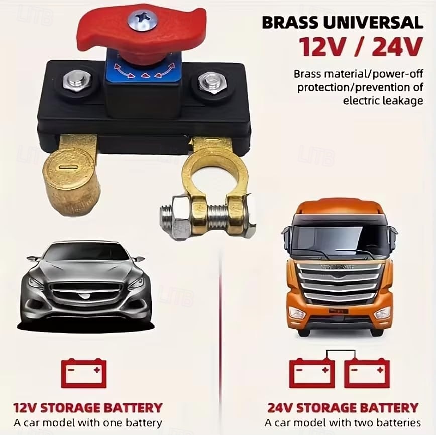 2 Pack Battery Disconnect Switch, Top Post Master Battery Cut Off Switch, 12V 24V Heavy Duty Power Kill Switch for Car, RV, Boat, Marine, Truck, Automotive Battery Link Terminal Isolator 2026 - $15.99 –P2
