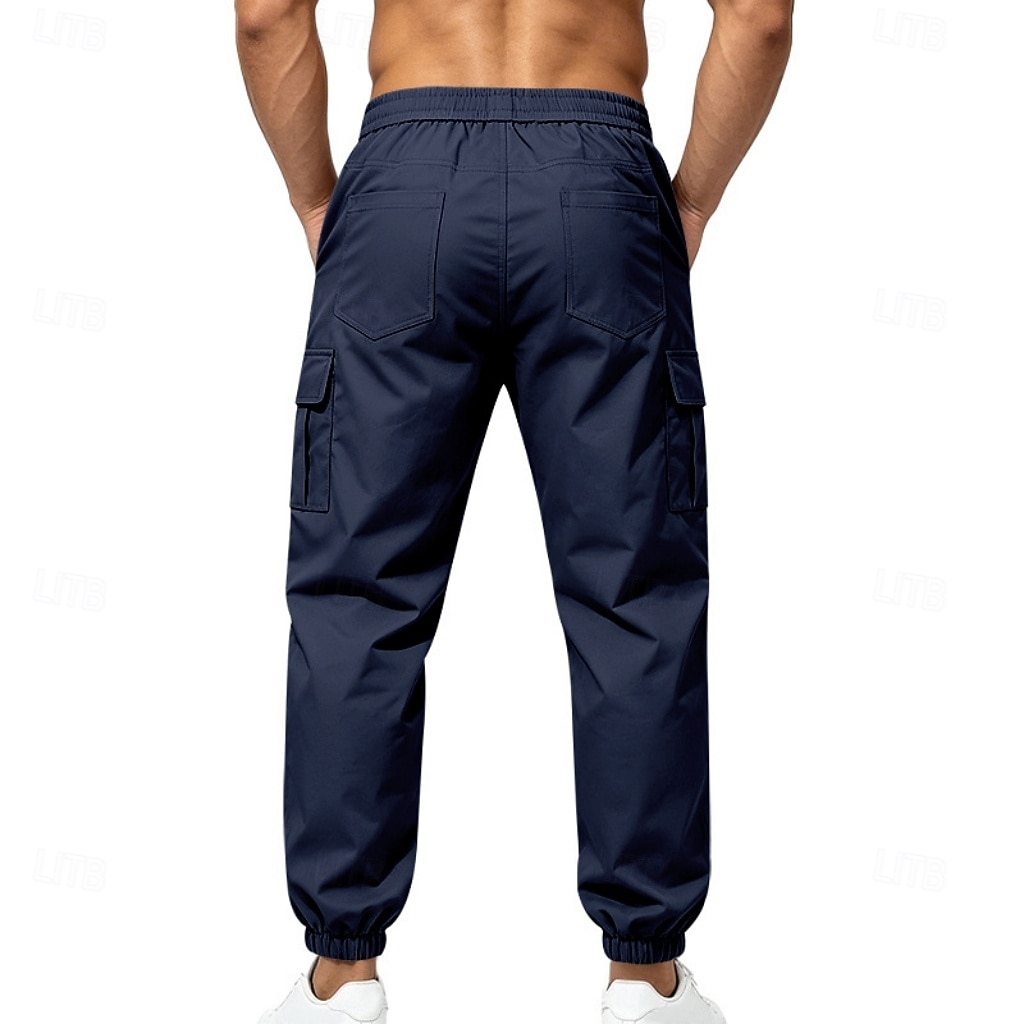 Per uomo Pantaloni Cargo Joggers Pantaloni Coulisse Elastico in vita Multi-tasche Tinta unica Antivento Comodità Quotidiano All'aperto Ferie Streetwear Elegante Cachi Nero Inelastico del 2026 a $29.99 –P9