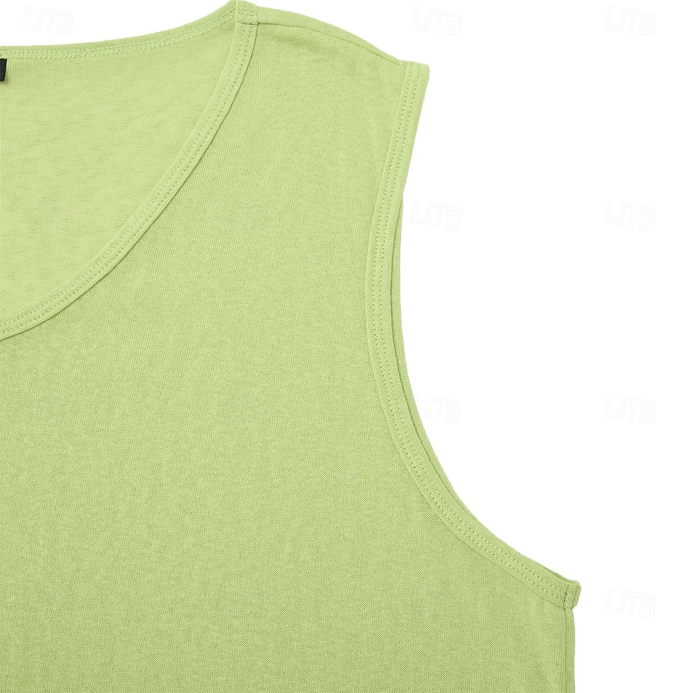 Herren Tanktop aus Leinen Ärmelloses Shirt Unterhemd Ärmellos V Ausschnitt Sommer Einfach Mode Basic Böhmische Schlank Weich Strand Urlaub Alltagstauglich Schwarz Weiß Blau Top T-Shirt für Herren 2026 - $13.99 –P5