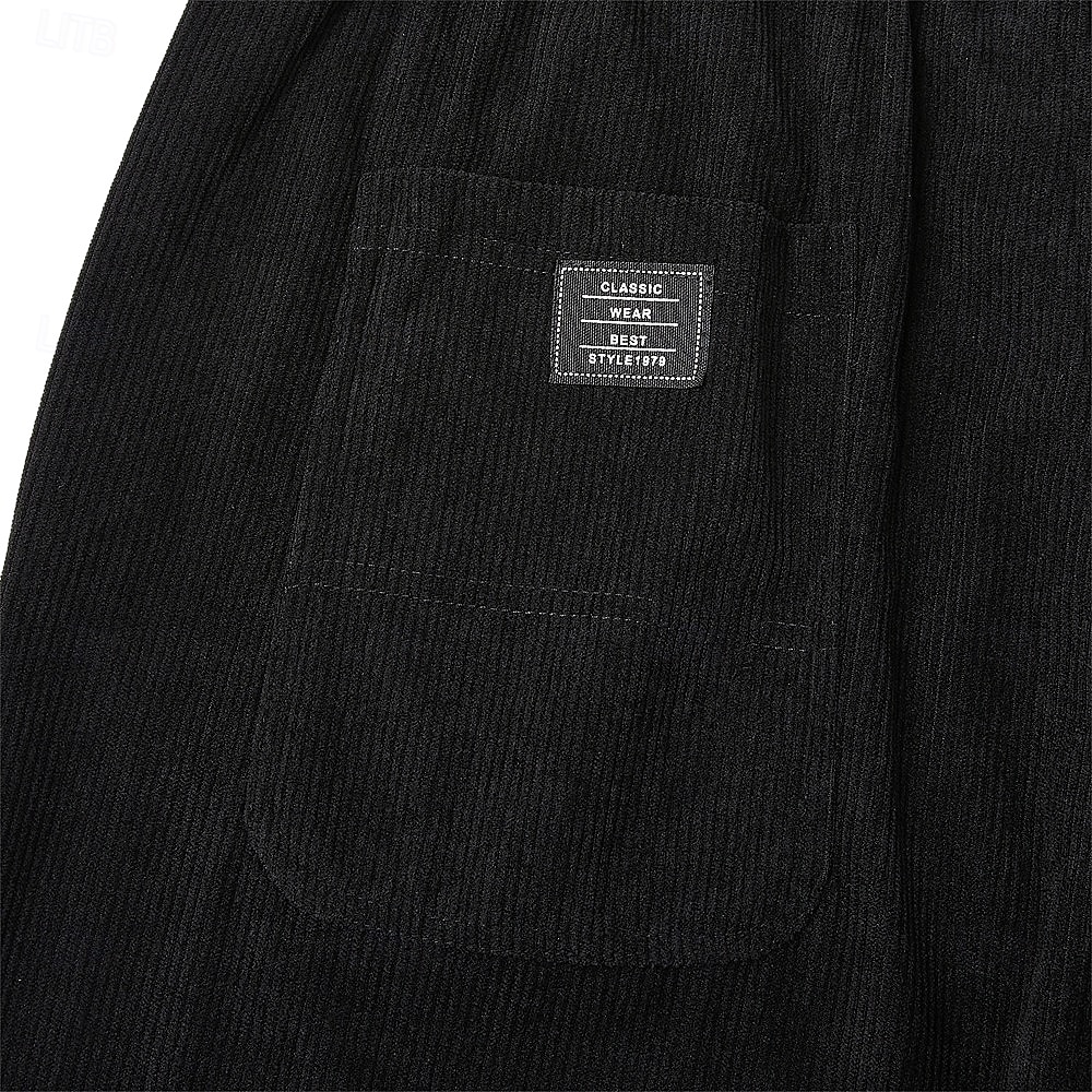 Hombre Pantalones Pantalones de Pana Pantalones anchos Pantalones casuales Cintura elástica Pierna recta Color sólido Comodidad Dispersor de humedad Longitud total Casual Diario Exterior Moda Ropa de 2026 - $28.99 –P7