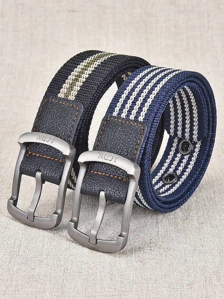 Stevige, verstelbare herenriem van polyester met gesp, duurzame riem in meerdere kleuren, ideaal voor strandvakantie of dagelijks gebruik. &outdoor sportkleding 2026 - $14.99 –P2