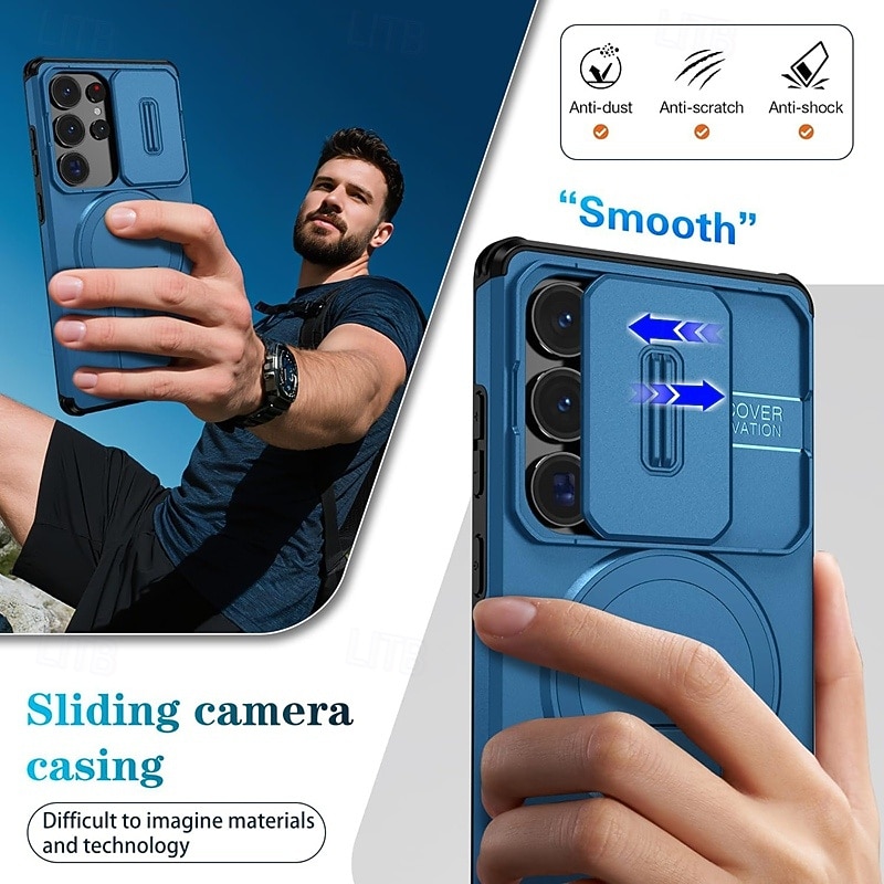 Phone Case For Samsung Galaxy S26 S25 Edge S24 FE S23 Ultra Plus A37 A57 A56 A36 A26 A16 Back Cover With Magsafe with Stand Holder Support Wireless Charging Shockproof Armor ABS+PC 2026 - $13.99 –P6